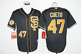 San Francisco Giants #47 Johnny Cueto Black 2016 Cool Base Stitched Baseball Jersey,baseball caps,new era cap wholesale,wholesale hats